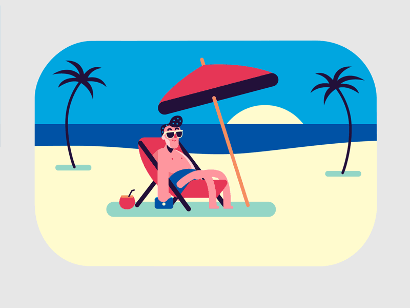 La Playa! animation beach branding character design flat fun gif icon illustration motion ux