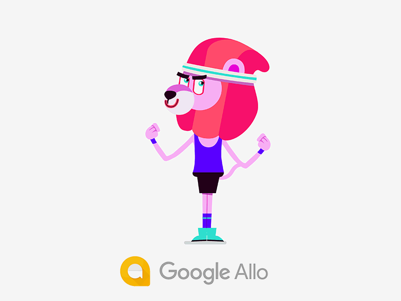 Strenght and focus - Google Allo after effects allo c4d chatbot design google illustration motion sticker pack stickers ui ux
