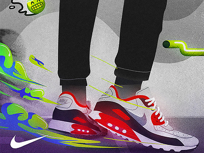Air Max 90's air animation creative design illustration inspiration interaction natsume nike shoes ui ux