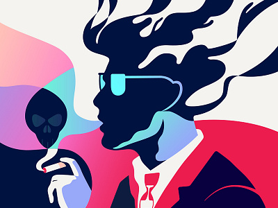 Cigarette Serial Killer behance color conceptual creative design editorial flat gradient illustration inspiration ui ux