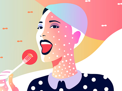 Alergy, ZH website illustration colors creative dots fashion flat food girl gradient interface pattern ui