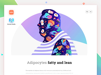 Fatty and lean app art design flat gradient illustration interface sketch typography ui ux web