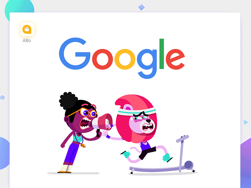 Google Shake That Body allo app design flat google gradient illustration sticker ui ux