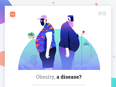Obesity, a disease? app art design gradient illustration interface logo mobile sketch ui ux web