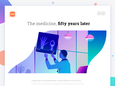 50 years of medicine animation brand character design editorial illustration interface minimalism typography ui ux web