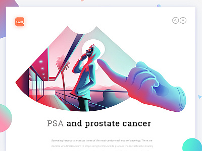 PSA and prostate cancer animation brand character design editorial illustration interface minimalism typography ui ux web