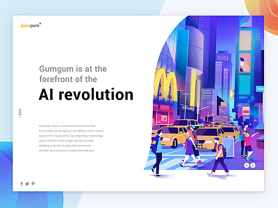 gumgum AI revolution animation brand character design editorial illustration interface minimalism typography ui ux web