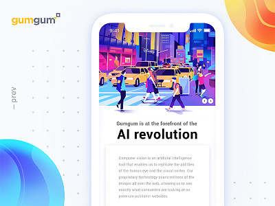 GumGum - artificial intelligence ai brand character design editorial illustration interface minimalism typography ui ux web