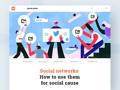 Social Networks for social cause | GZH animation brand character design editorial illustration interface minimalism typography ui ux web