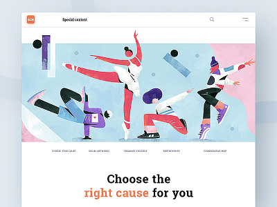 Choose the right cause for you | GZH ai brand character design editorial illustration interface minimalism typography ui ux web
