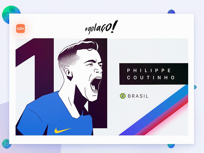 Philippe Coutinho - Brazil x Costa Rica animation app cel animation design fifa illustration interface motion soccer ui ux web