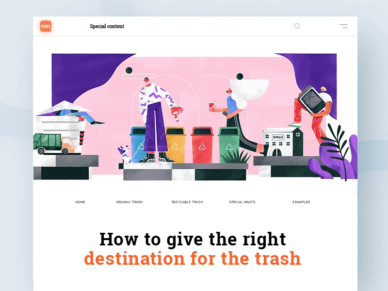 Destination for the trash animation app city design illustration landing mobility motion ui ux web webdesign