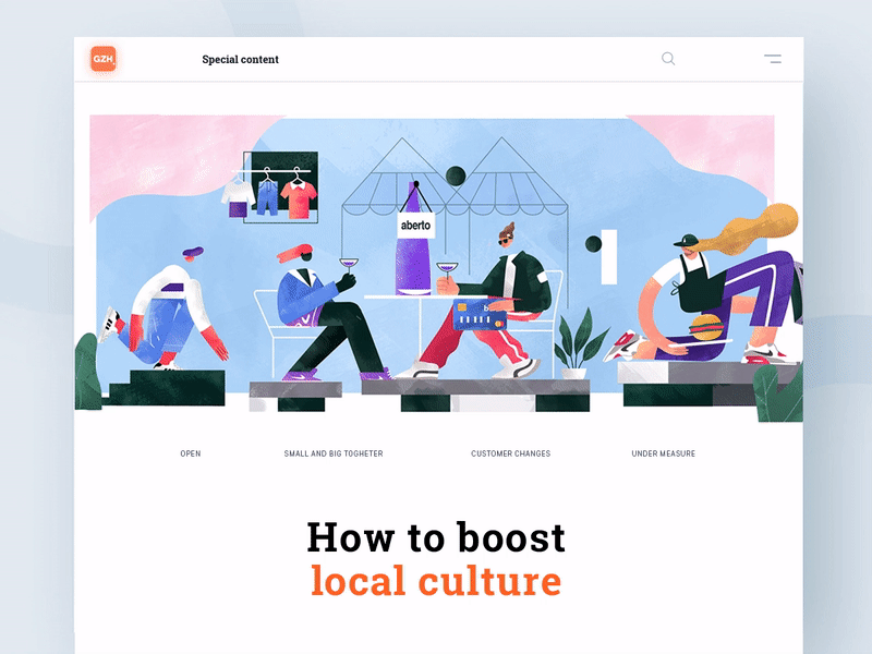 How to Boost Local Culture animation app brand character creative culture design flat illustration interface motion ui ux vector web