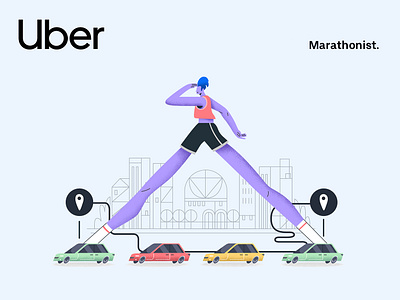 Uber – Users Review 2018 | 06 car character design illustration interface minimalism running travel uber uberdesign ui ux web