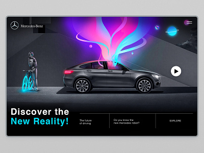 Mercedes-Benz - Connect Me - robot illo app branding car creative design illustration interface logo mercedes mercedes benz minimalism robot ui ux web