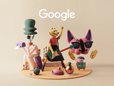 Google Partners stickers | 01 3d c4d character design google illustration interface minimalism octane stickers ui ux web