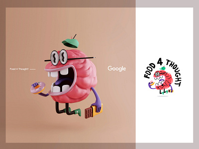 Food for Thought | Google Partners brand c4d character chocolate design food food app google illustration interface minimalism octane smart ui ux web