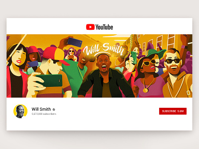 Will Smith | Youtube channel illustration artwork brand business character creative design illustration interface minimalism ui ux web will smith