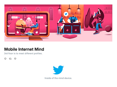Twitter | Mobile Internet Mind 3 character character design design illustration interface minimalism ui ux web