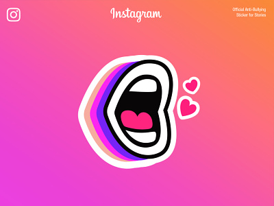 Instagram Sticker Anti-Bullying Official Design aniti bullyng app branding creative design icon illustration instagram logo sticker stickers ui ux web