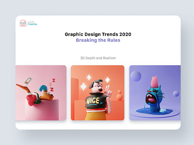 3d Design Trend 2020 2020 3d app blender3d character cinema4d creative design illustration interface trend ui ux web