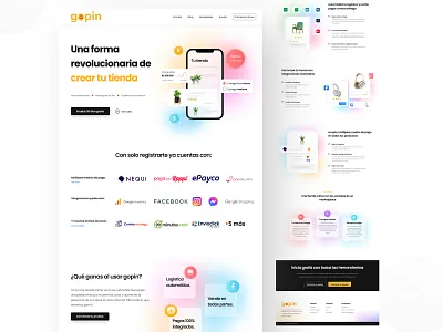 Landing page UI for Gopin homepage landing landingpage landingui website