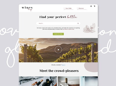 Wines to go desktop design graphic design homepage mockup typography ui ux ui design ux design website wine winery