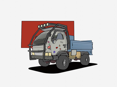 Truck 3d animation blender design illustration