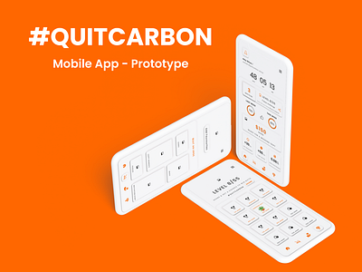 Quit Carbon - Mobile App Prototype 3d app branding design graphic design illustration mobile app motion graphics prototype quit carbon ui user interface ux