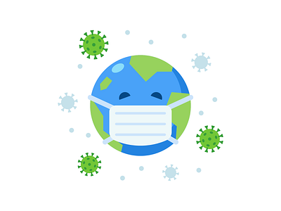 Stay Safe character coronavirus covid 19 design earth flat globe health icon illustration mascot mask medical planet space stay safe stayhome vector world