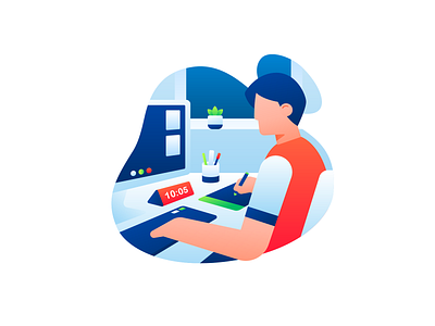 Work From Home Illustration