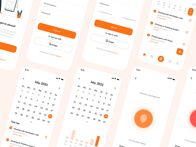 Attendance App Exploration attendance design exploration fingerprint illustration logo madewithfigma task ui uidesign uidesigner uiux uxdesign work