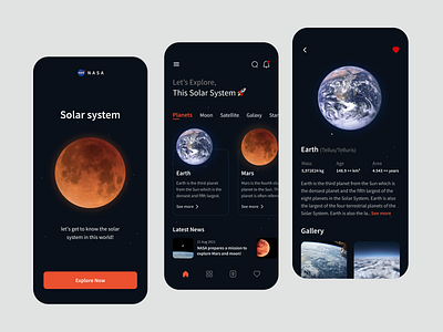 Stargazing App Exploration 🚀 cleandesign design earth exploration madewithfigma mars planet space stargazingapp uidesign uidesigner uiux uxdesign uxdesigner
