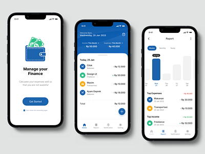 Money Management Mobile App blue design expenses exploration green income madewithfigma moneymanagement uidesign uidesigner uiux uxdesign wallet