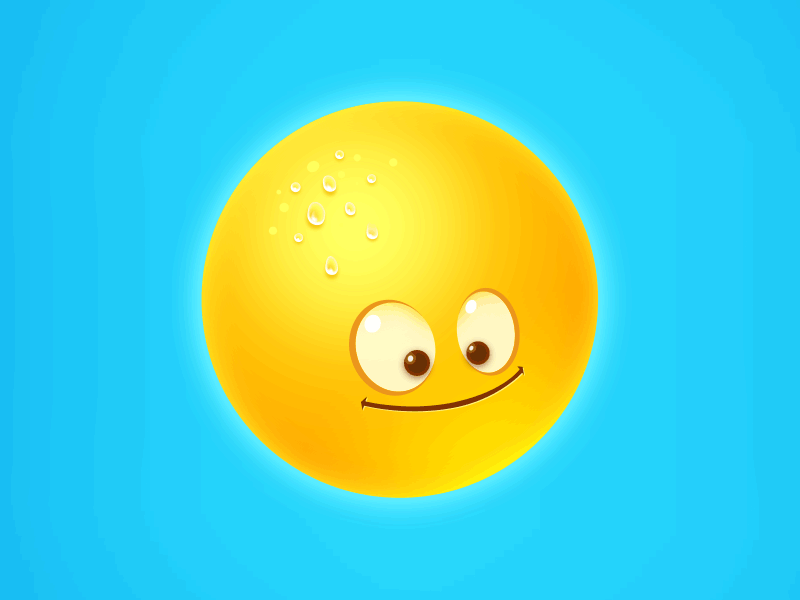Animated Sun #3 animation character design photoshop sleep sun traditional animation yellow