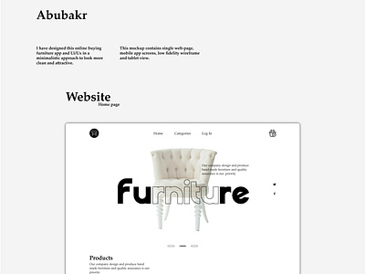 MOCKUP HEAVY dribble adobe xd app chair furniture graphicdesign online store shopping store table ui ux