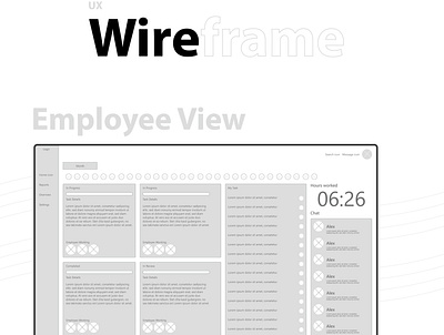 Task Desktop App Wireframe adobe xd dashboad dashboard design desktopapp employee task manager ui ux wireframe