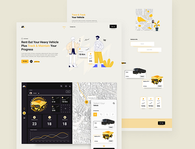 Saas Heavy Vehicle Rent App & Dashboard app behance dashboard figma graphic design rent saas ui ux vehicle