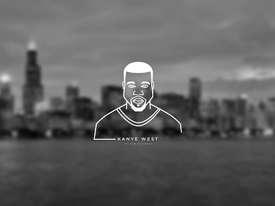 Mr. West brand bw chicago city color cut out design illustration kayne west rap