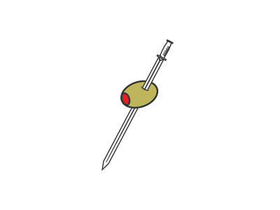A Martini color drinks icons illustration martini sword type