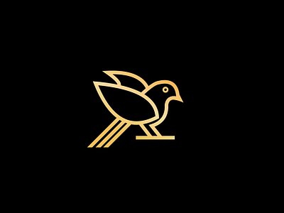 bird logo gold app branding design flat icon illustration logo minimal vector