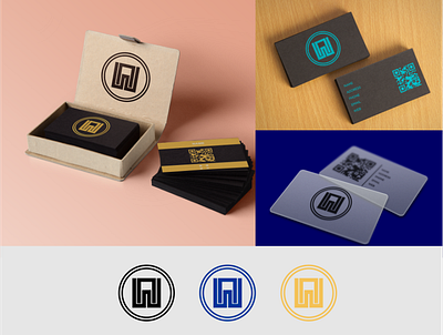 business card design flat icon logo minimal typography