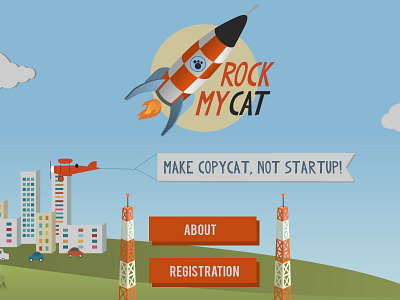RockMyCat - Illustration cat copycat design illustration rock rockeyt sci fi science startup web