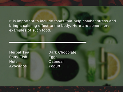 Food For Stress Reduction canva infographics