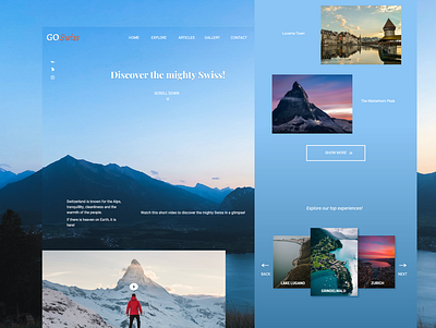 Landing Page @GoSwiss adobe xd design ui webdesign