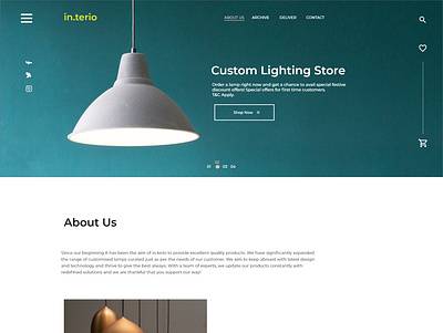 Landing Page @in.terio adobe xd design icon logo typography ui ux vector webdesign website