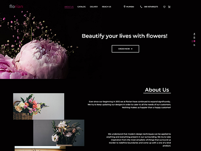 Landing Page @ florian ( Flower Delivery Service) adobe xd design typography ui ux web webdesign website
