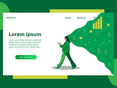 Landing page for finance website