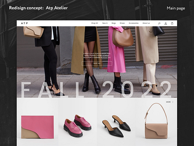 E-commerce redesign concept for shop of bags and shoes