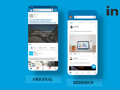 Linkedin Redesign Concept 2020 app app design concept design linkedin linkedin redesign minimal redesign ui uidesign uiux ux uxdesign